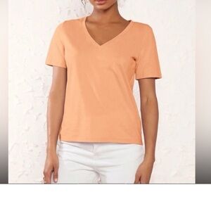 SHEIN BASICS V-neck Solid Tee size S